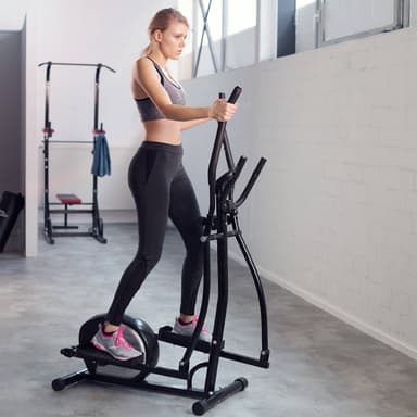 tectake Crosstrainer i aluminium - svart