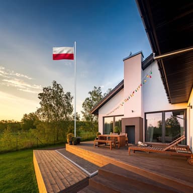 tectake Flaggstång i aluminium - Polen