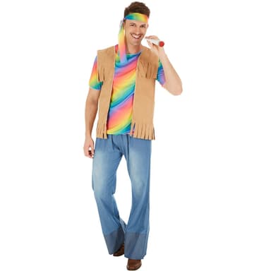 tectake Maskeraddräkt Herr Cool Hippie
