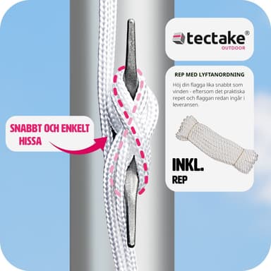 tectake Flaggstång i aluminium - UK