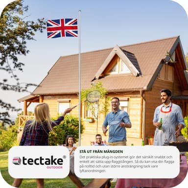 tectake Flaggstång i aluminium - UK