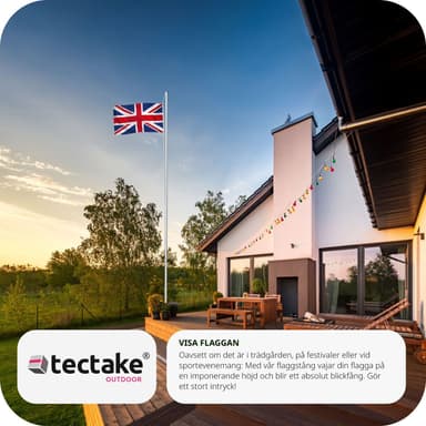 tectake Flaggstång i aluminium - UK