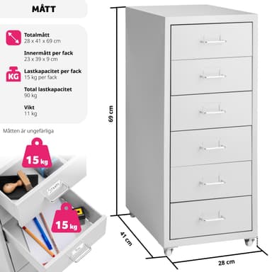 tectake Lådhurts på hjul - ljusgrå