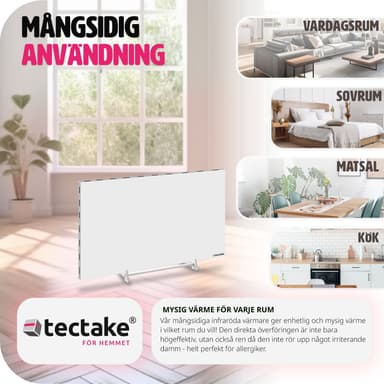 tectake Infravärmare med termostat och tippskydd - 300 W
