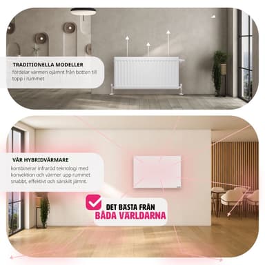 tectake Hybrid-infravärmare med termostat och tippskydd - 300 W