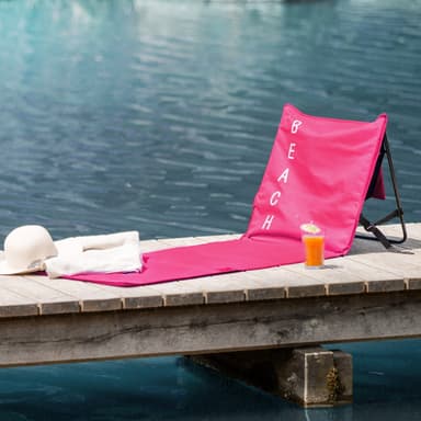 tectake 2 strandmattor med ryggstöd - pink