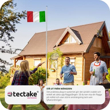 tectake Flaggstång i aluminium - Italien