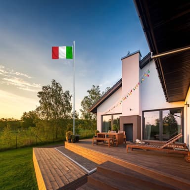 tectake Flaggstång i aluminium - Italien