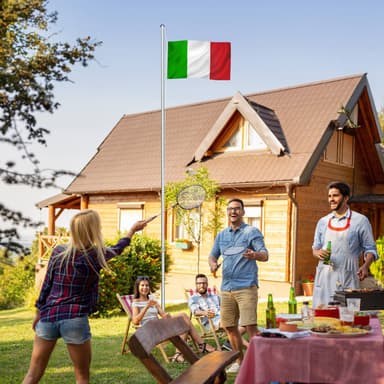 tectake Flaggstång i aluminium - Italien