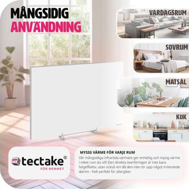 tectake Infravärmare med termostat och tippskydd - 700 W