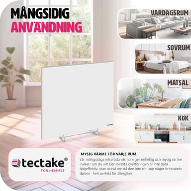 tectake Infravärmare med termostat och tippskydd - 450 W