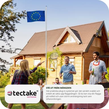 tectake Flaggstång i aluminium - Europa