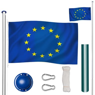 tectake Flaggstång i aluminium - Europa