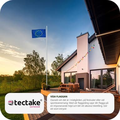 tectake Flaggstång i aluminium - Europa