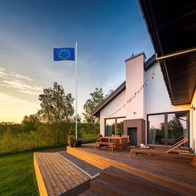 tectake Flaggstång i aluminium - Europa