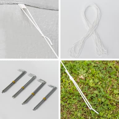 tectake Partytält 9x3m med 8 sidodelar - vit
