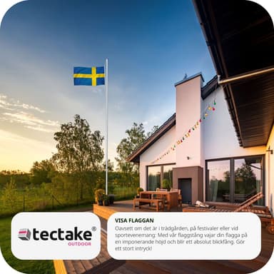 tectake Flaggstång i aluminium - Sverige