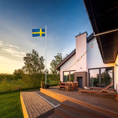tectake Flaggstång i aluminium - Sverige