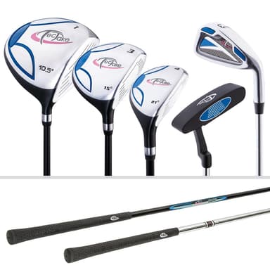 tectake Golfset inkl. Golfbag med 13 golfklubbor - blå
