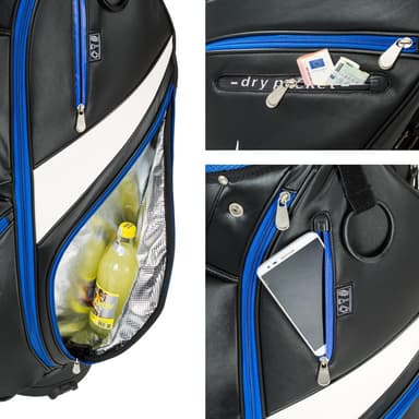 tectake Golfset inkl. Golfbag med 13 golfklubbor - blå