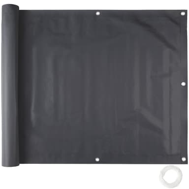 tectake Balkongskydd med metallförstärkta öglor, version 1 - svart, 90 cm