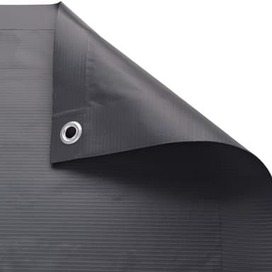 tectake Balkongskydd med metallförstärkta öglor, version 1 - svart, 90 cm