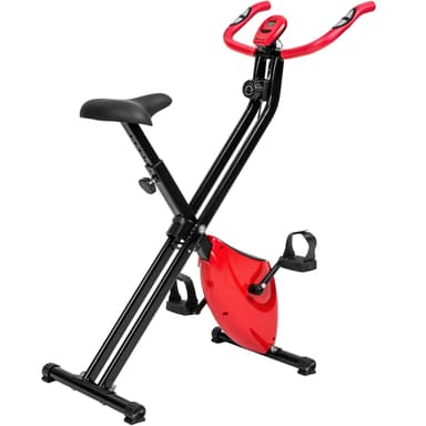 tectake Motionscykel FitX-Bike, hopfällbar med träningsdator - 113 x 43 x 80 cm