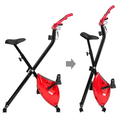 tectake Motionscykel FitX-Bike, hopfällbar med träningsdator - 113 x 43 x 80 cm