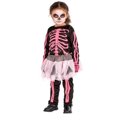 tectake Maskeraddräkt Flicka Rosa skelett