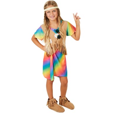 tectake 900202 Maskeraddräkt Hippie Blomsterbarn