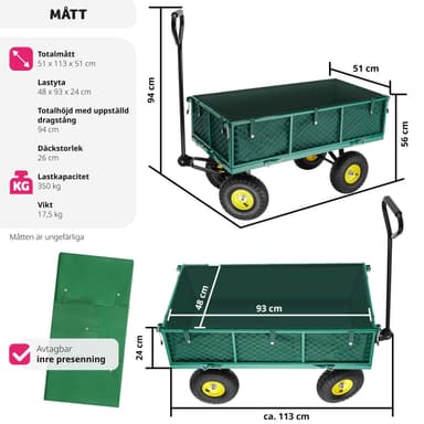 tectake Skrinda med innerklädsel max 350 kg - grön