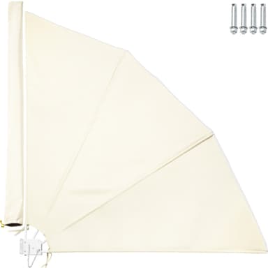 tectake Balkongskärm vikbar med väggfäste 140x7,5x140cm - beige