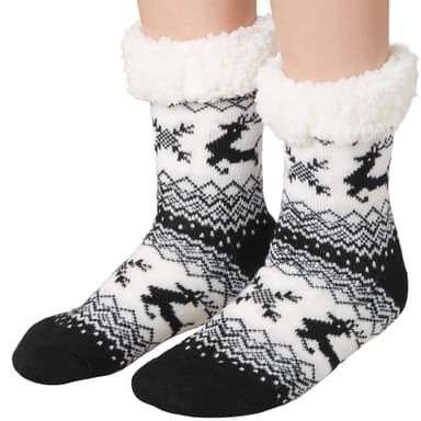 tectake Raggsockor med renmotiv svart-vitt