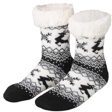 tectake Raggsockor med renmotiv svart-vitt
