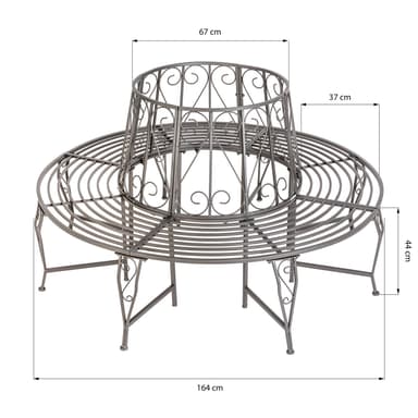 tectake 360° Trädbänk av stål - antracit