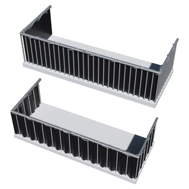tectake Insynsskydd Balkong, med metallförstärkta öglor, version 2 - vit/grå randig, 75 cm