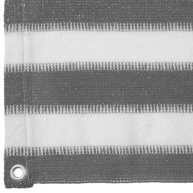 tectake Insynsskydd Balkong, med metallförstärkta öglor, version 2 - vit/grå randig, 75 cm