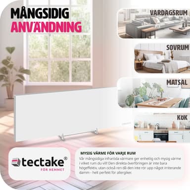 tectake Infravärmare med termostat och tippskydd - 550 W