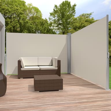 tectake Sidomarkis dubbel i Aluminium - 160 x 600 cm, beige