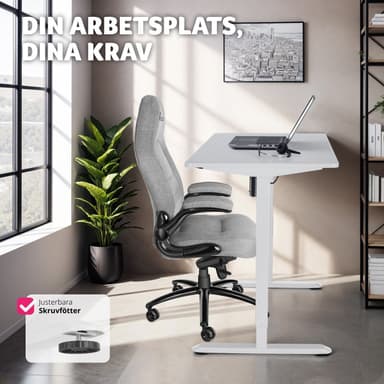 tectake Elektriskt höj- och sänkbart skrivbord Skadi - vit
