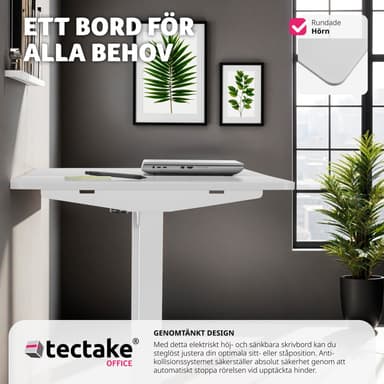 tectake Elektriskt höj- och sänkbart skrivbord Skadi - vit