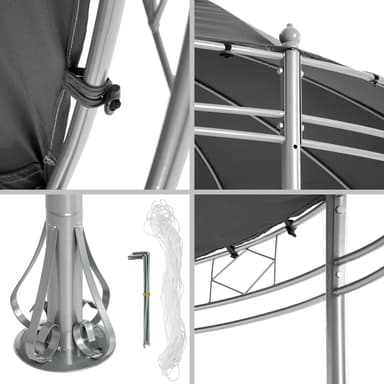 tectake Lyx-trädgårdspaviljong 350cm - antracit