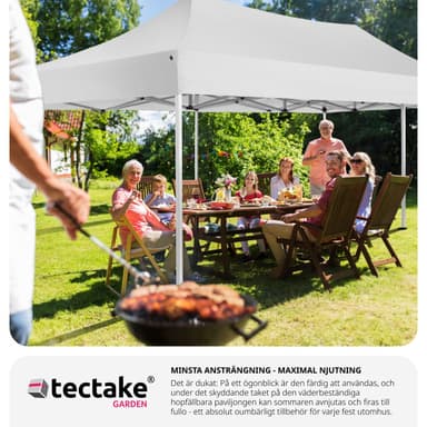 tectake Hopfällbart partytält Viola 3x6 m med 2 sidodelar - vit