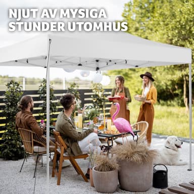 tectake Hopfällbar partytält Olivia 3x3 m med 2 sidodelar - vit