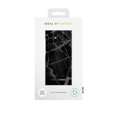 Printed Case Galaxy S23U Black Thunder Marble