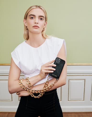 Necklace Case iPhone 12 PRO MAX Neo Noir Croco