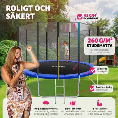 tectake Studsmatta Garfunky med skyddsnät , upp till 80 kg - 366 cm