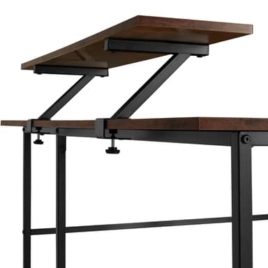 tectake Skrivbord Melrose - Industriellt mörkt trä, rustikt