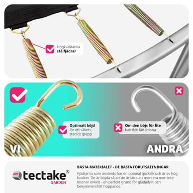 tectake Studsmatta Garfunky med skyddsnät , upp till 80 kg - 366 cm