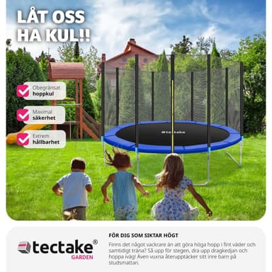 tectake Studsmatta Garfunky med skyddsnät , upp till 80 kg - 366 cm